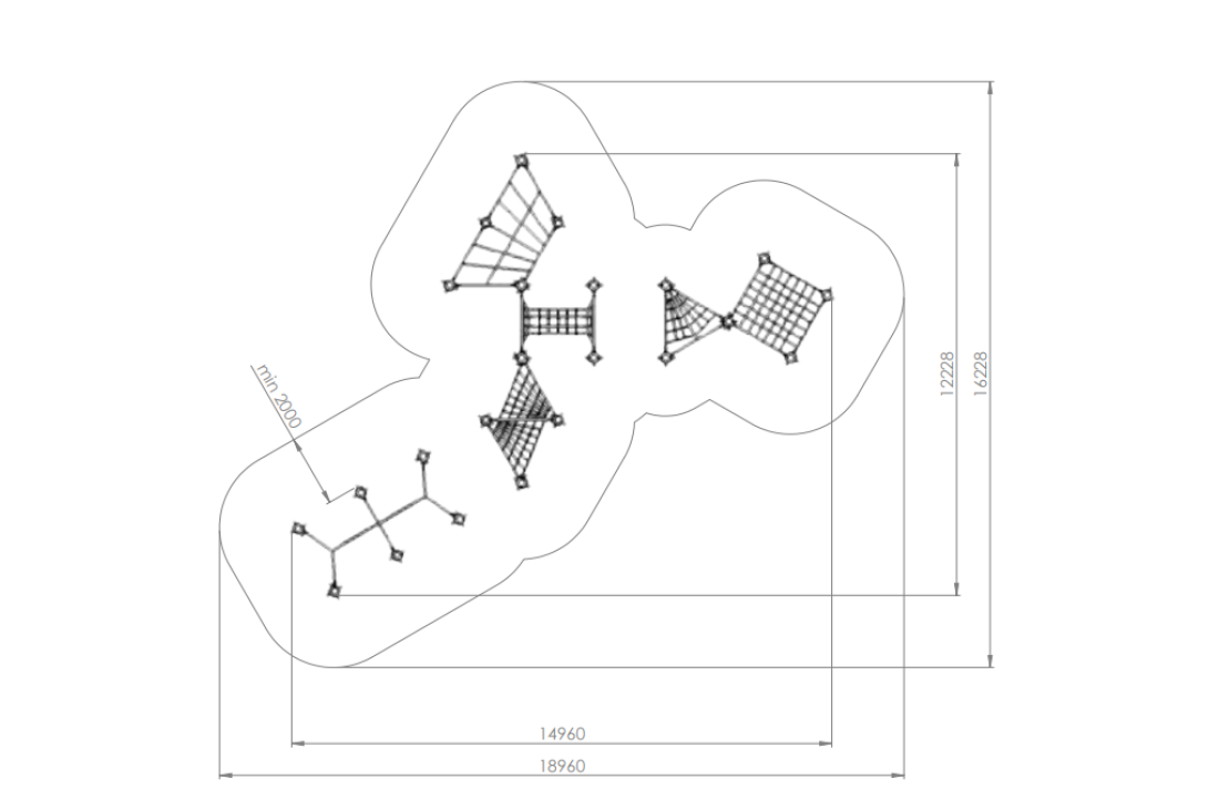 Commercial Playground Equipment KBT Armed Rope Structure Climbing Net KMIRA